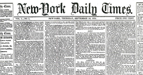 18 settembre 1851: nasce il New York Times